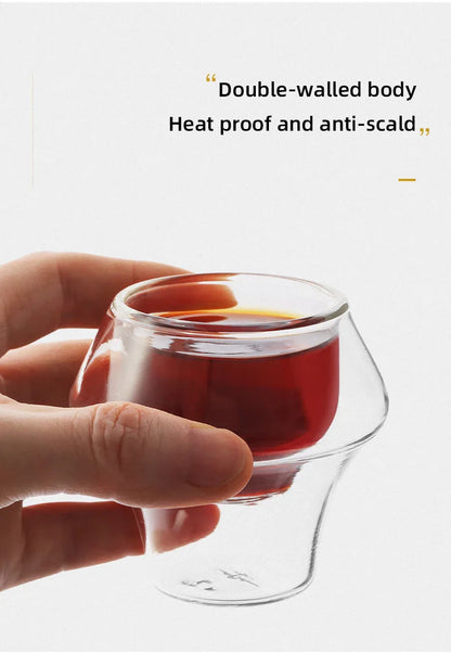 MHW-3BOMBER Double Wall Glass Espresso Cups – Anti-Scald Reusable Tea & Coffee Mugs for Home or Barista Use