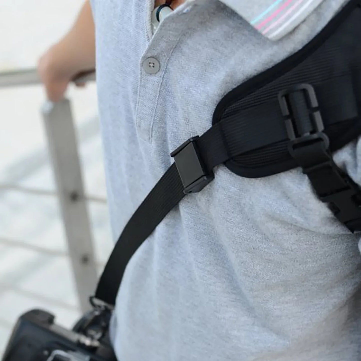 Camera Sling Strap with Safety Tether – Adjustable Comfortable Shoulder Belt for Outdoor Photography