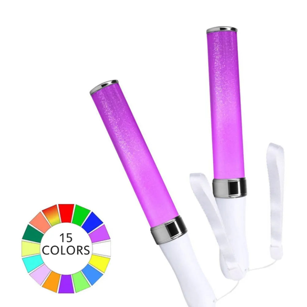 15 Color-Changing Glow Sticks: 3W Battery Powered with DMX Remote Control - Perfect for Concerts, Parties, and Celebrations