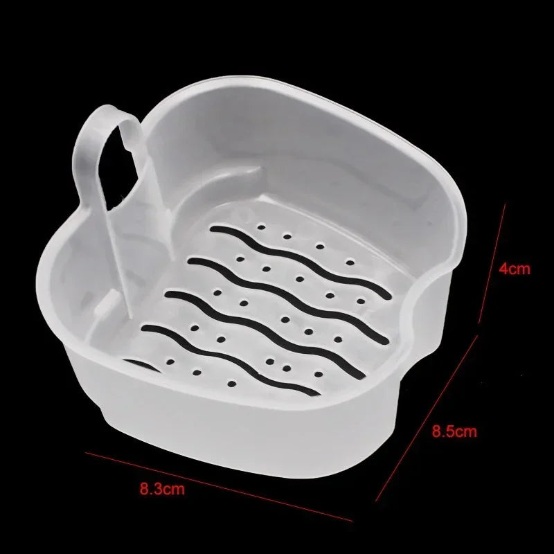 Denture Cleaning & Storage Box - False Teeth Organizer with Hanging Net for Dental Appliance Soaking and Care