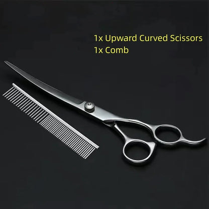 Pet Grooming Scissors Set – Professional Dog Hair Trimming Tools, Bent Scissors & Clippers for Teddy Haircuts