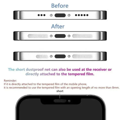 Universal Metal Mesh Anti-Dust Sticker – 1-12PCS Adhesive Net Cover for iPhone 16/15 Pro Max & Plus, Speaker Hole Protection