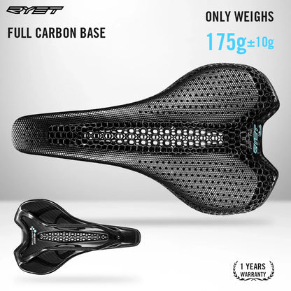 RYET Carbon 3D Printed Bike Saddle – Ultralight 175g Seat for Men & Women Road, MTB, Gravel, Triathlon Cycling