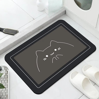 Diatomaceous Earth Bath Mat – Super Absorbent, Fast-Drying, Anti-Slip Rubber Floor Mat for Bathroom, Kitchen & Laundry