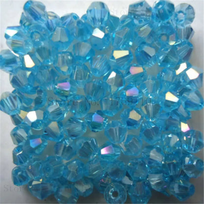 Isywaka 3–8mm Austria Crystal Bicone Glass Beads – Colorful Faceted Loose Spacer Beads for DIY Jewelry Making, Bracelet & Charm Craft Supplies
