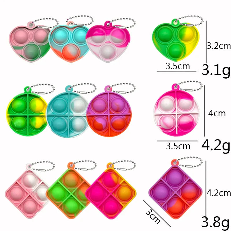 20Pcs Mini Pop Keychain Sensory Fidget Toys - Classroom Prizes, Kids Birthday Party Favors, Goodie Bag Stuffers