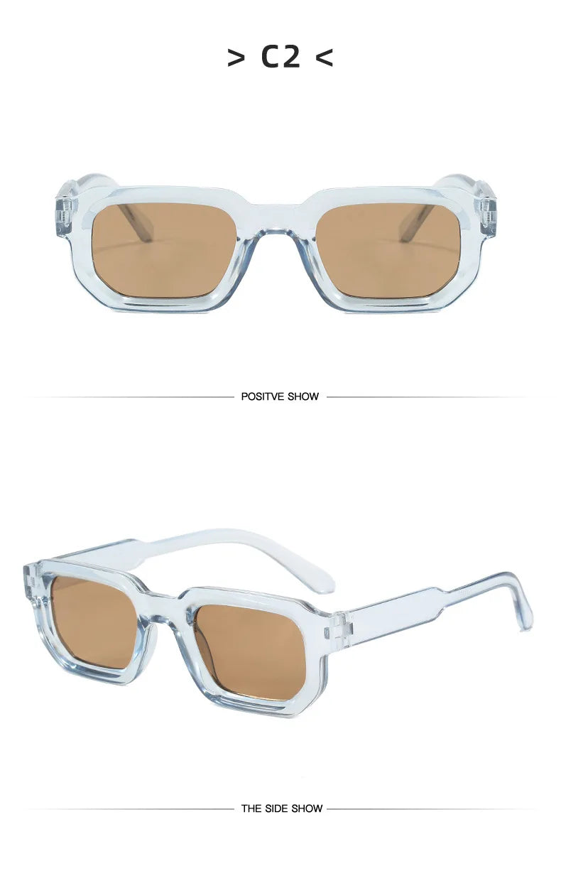 Vintage Rectangle Sunglasses for Men & Women – Retro UV400 Luxury Brand Design Eyewear