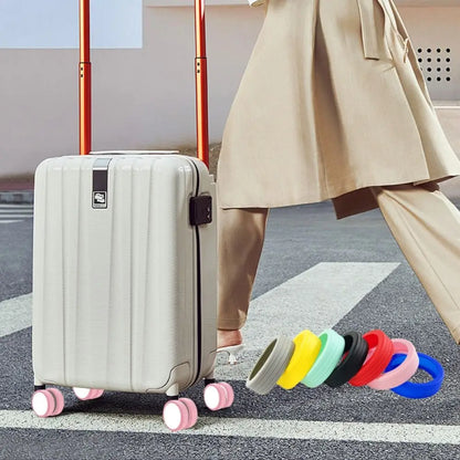 4/8PCS Travel Luggage Wheel Protectors — Noise-Reducing Caster Covers for Suitcase Trolley Boxes