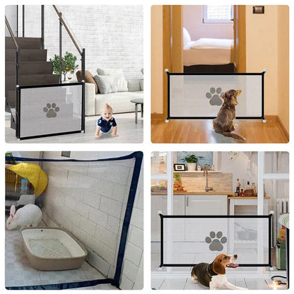 Portable Folding Pet Barrier Fence – Breathable Mesh Safety Fence for Cats & Dogs
