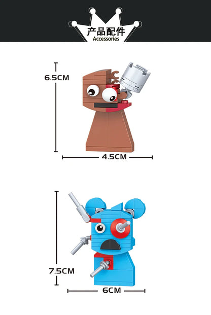 MOC Horror Anime Music Rhythm Box Game Building Blocks Set 2-in-1 Figures DIY Toy Gift