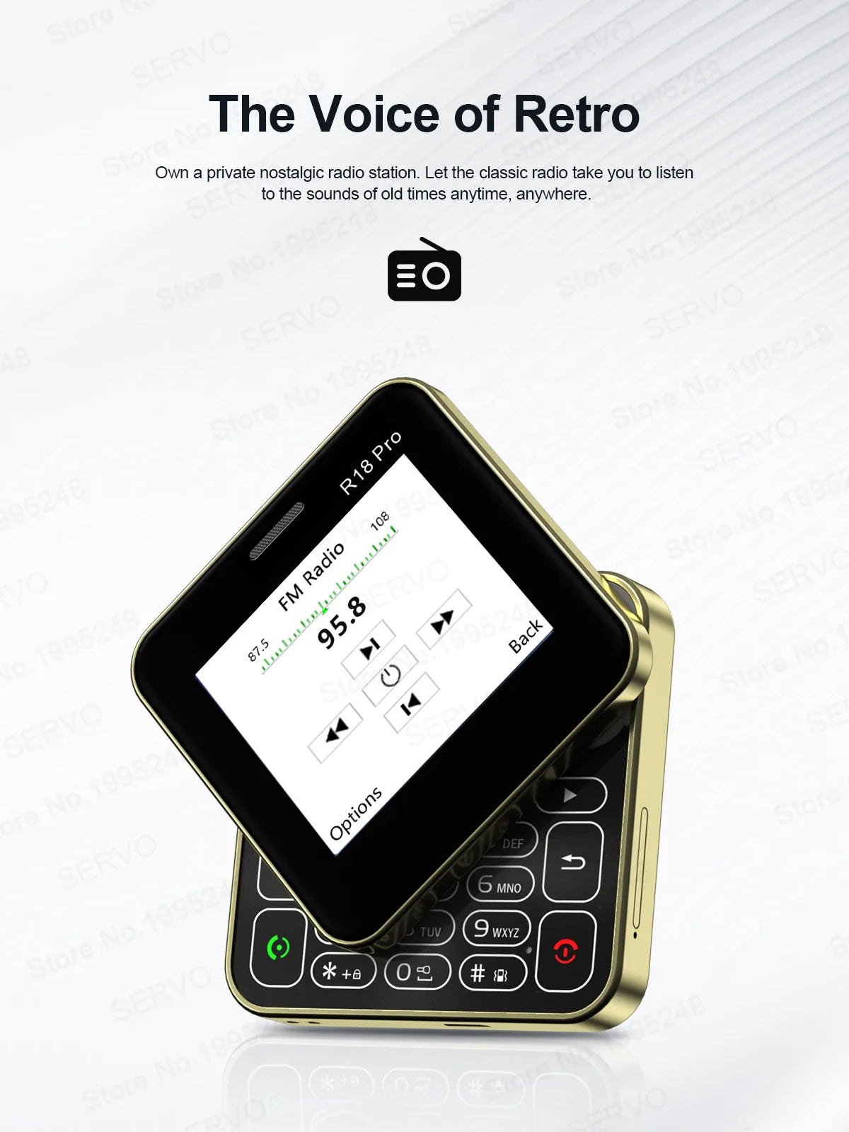 2024 NEW SERVO R18Pro Mini Mobile Phone – 2.4" Rotating Screen, Button Slider, Flashlight, Magic Voice, Dual SIM Standby
