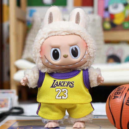 17cm Mini Labubu Doll Clothes – Outfit Accessories for Basketball Player, Labubu Idol V2 Athlete Clothing Gift