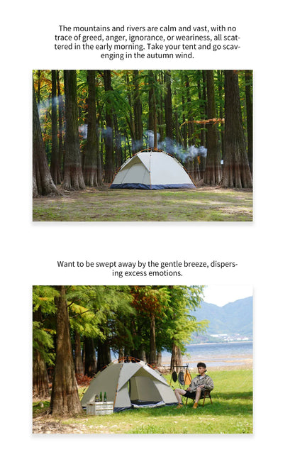 Outdoor Folding Tent – Fully Automatic Quick Opening, 3-4 Person Self-Driving Camping Tent, Rain & Sun Proof, Portable