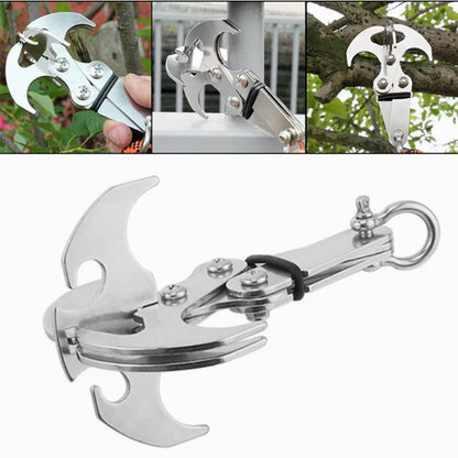 Multifunctional Folding Grappling Hook: Stainless Steel Survival Outdoor Climbing Claw Carabiner - Essential Camping Gear EDC Multitool