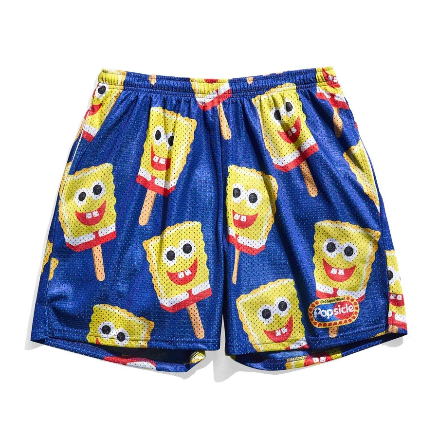SpongeBob Ice Bar Athletic Shorts - Family Summer Quick-Dry Lightweight Beach & Casual Shorts
