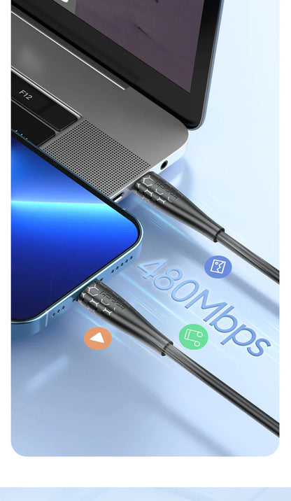 Toocki 2.4A Lightning Cable – Fast Charging USB Cord for iPhone 14/13/12/11 Pro Max, iPad, 8/7 Plus