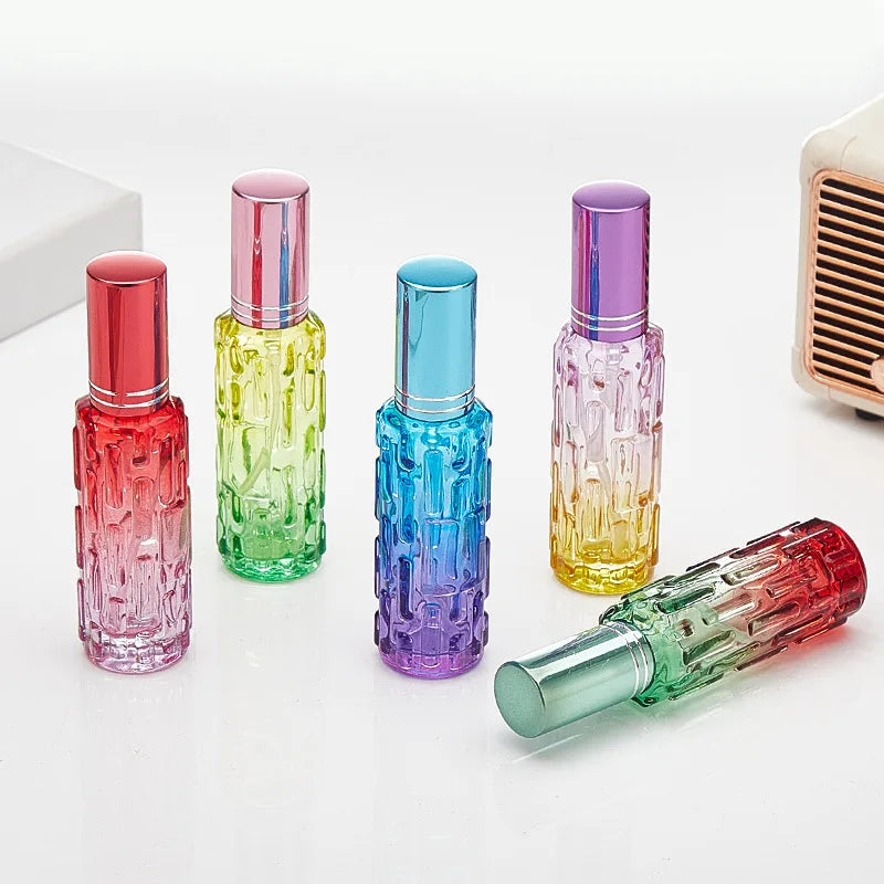 10ml Square Glass Perfume Bottle – Colorful Mini Refillable Spray Vial for Fragrance & Cosmetic Packaging