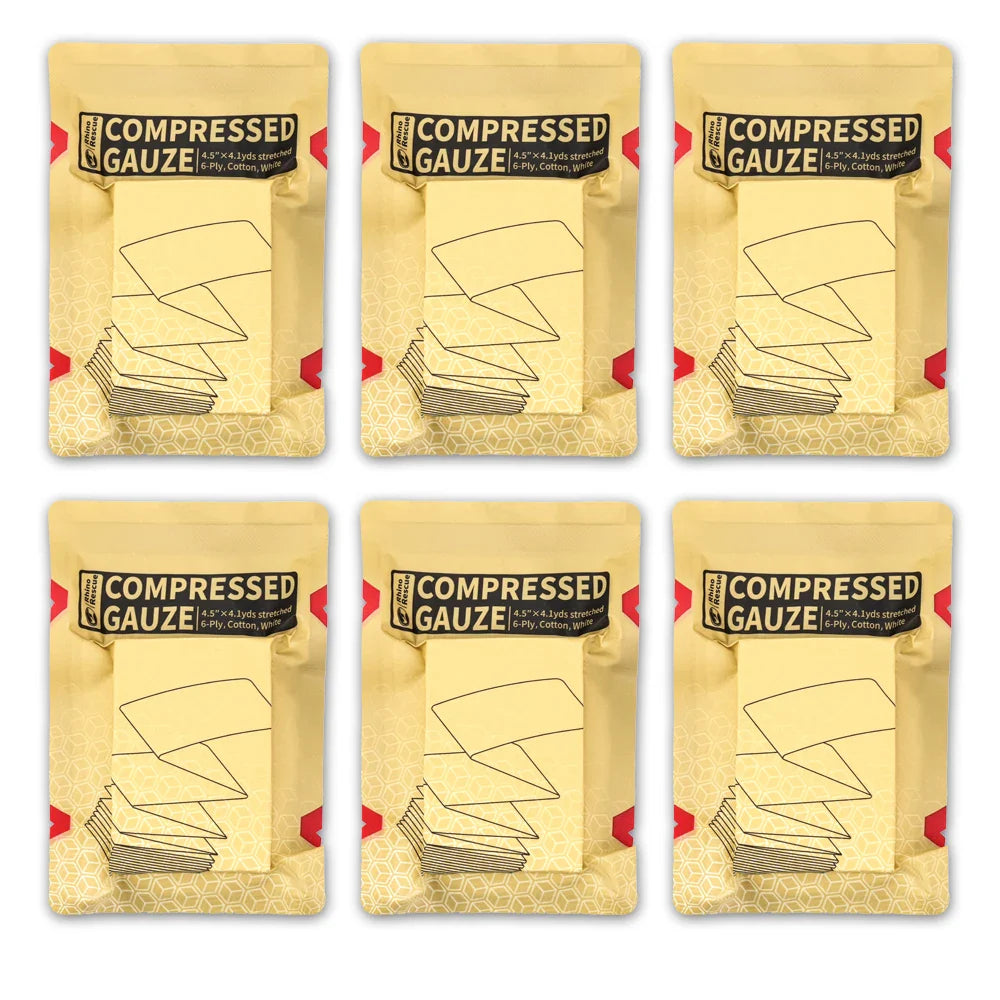 RHINO RESCUE Sterile Compressed Gauze for Emergency Wound Dressing – First Aid & Trauma Kit Essential