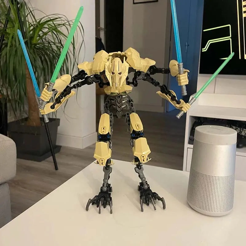 183pcs KSZ714 Star Anime Robot Action Figure – Grievous with Lightsaber Building Blocks Toy