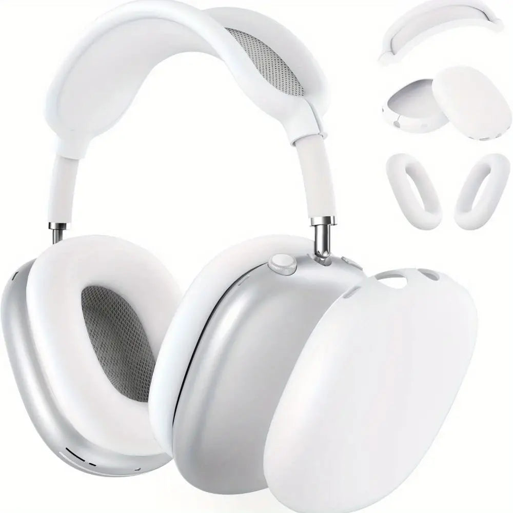3-in-1 Silicone AirPods Max Case - Soft Shockproof Anti-Scratch Headphone Protector Cover
