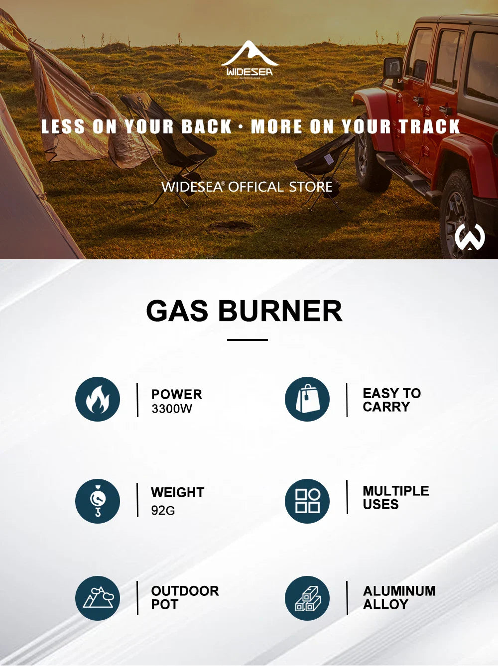 Outdoor Camping Gas Burner 3300W – Portable Stove for Survival, Bushcraft, and Tourist Kitchen