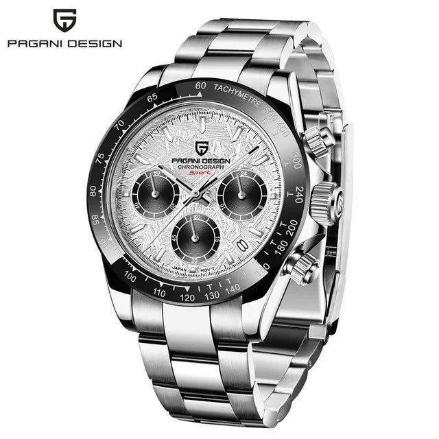 40mm PAGANI DESIGN V2 Men’s Quartz Watch – Sapphire Retro Chronograph Stainless Steel Waterproof