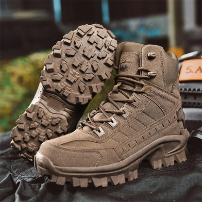Men's Tactical Hiking Boots - Shock-Absorbing Non-Slip Desert Boots for Winter Outdoor Camping & Trekking