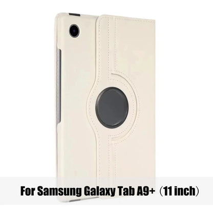 Samsung Galaxy Tab A9+ (11-inch) 2023 Case – PU Leather Cover with Sleep/Wake Function, 360° Rotating Stand & Protective Shell