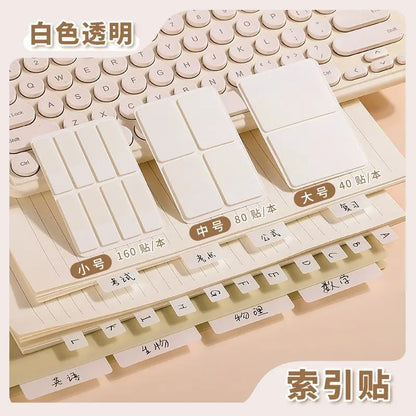 Waterproof Index Stickers - Small Transparent Cards for Office, Note Marking & Classification Index Tabs