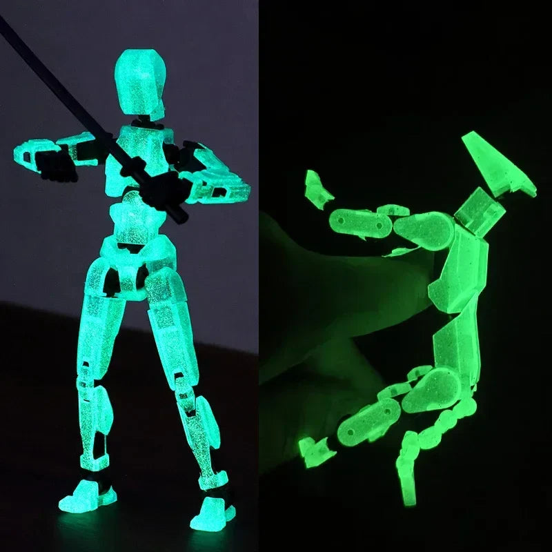 DIY Luminous T13 Multi-Joint Shapeshift Robot & Dog – 3D Printed Movable Mannequin Action Figures for Kids & Gifts
