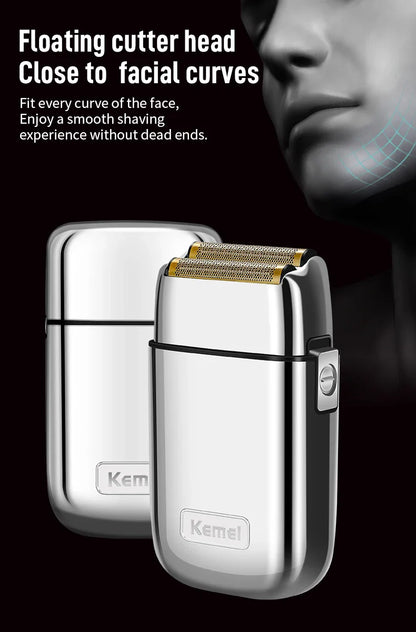 Kemei TX1 Rechargeable Electric Shaver for Men – Metal Housing Hair & Beard Razor, Bald Shaving Machine, Fade Finishing