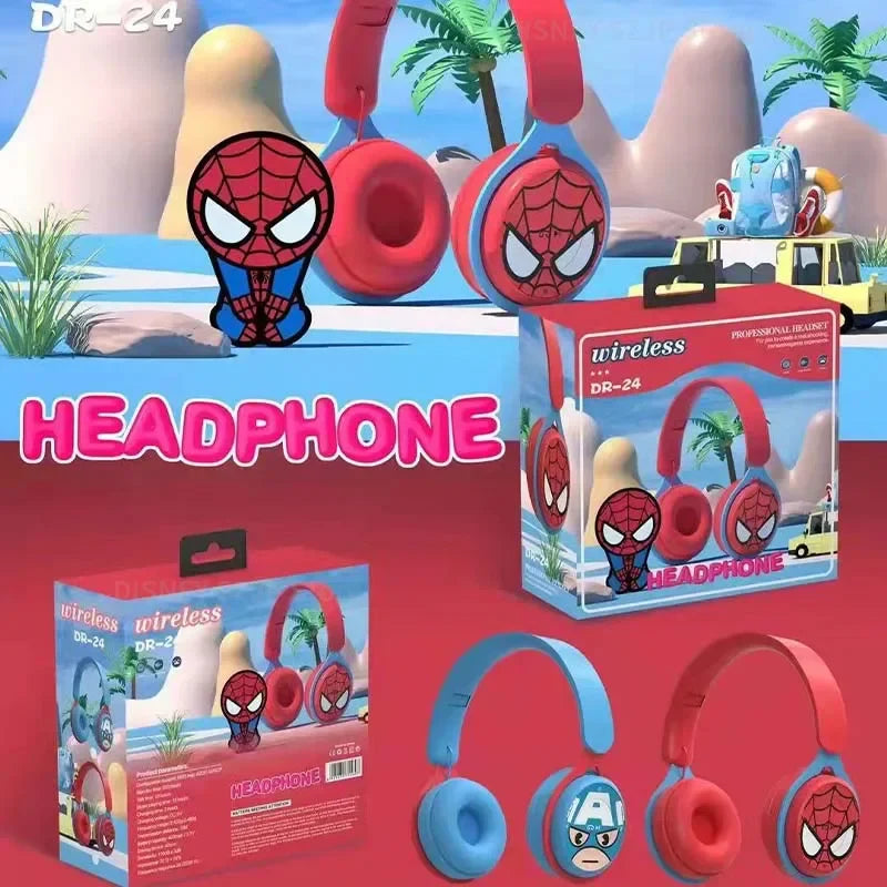 Disney Marvel Y08 Wireless Bluetooth Headphones – Foldable HIFI Surround Sound Earphones for Kids
