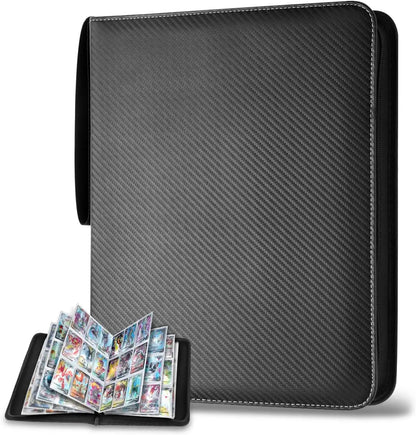 900 Pocket Card Binder Sleeves with Zipper, Double-Sided Card Holder Case for TCG CCG Storage (Black)