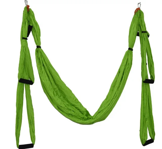 Parachute Fabric Yoga Hammock Swing - Anti-Gravity Decompression & Inversion Trainer with 6 Grip Handles