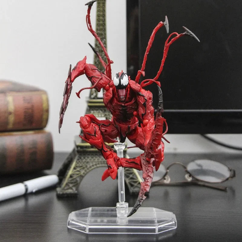 AMAZING YAMAGUCHI Carnage & Venom Action Figure – Marvel Legends Spider-Man Statue with Joint Mobility & Changeable Face, Kids Toy Gift