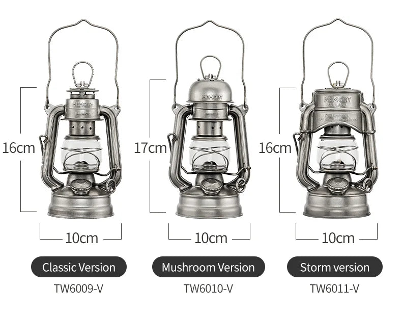 Thous Winds Memory Mini Oil Lamp – Portable Retro Camping Lantern for Hike, Picnic, and Backpacking