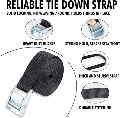 5M Pressure Buckle Straps - Heavy Luggage Fixing Adjustable Binding Belt Rope with Tensioner, Self Defense Lifesaving Safety Rope