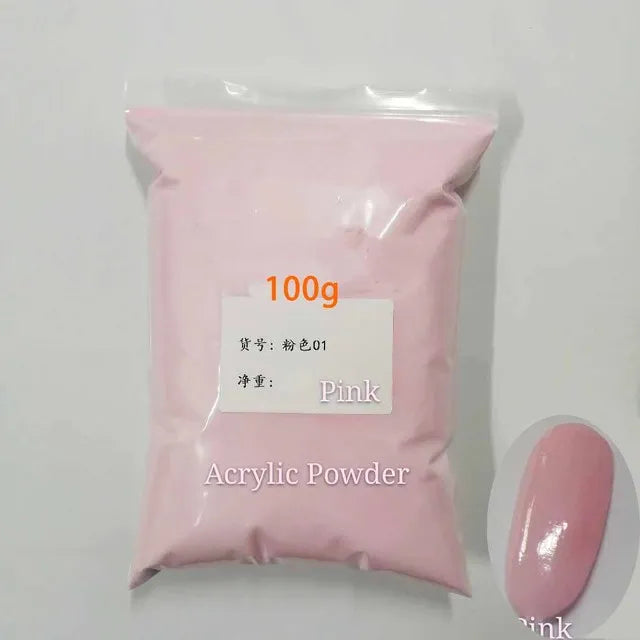 50g/100g Nude Nail Acrylic Powder Bulk Set – 4-in-1 Solid Crystal Extension, Dipping & Engraving Nail Art Monomer Wholesale