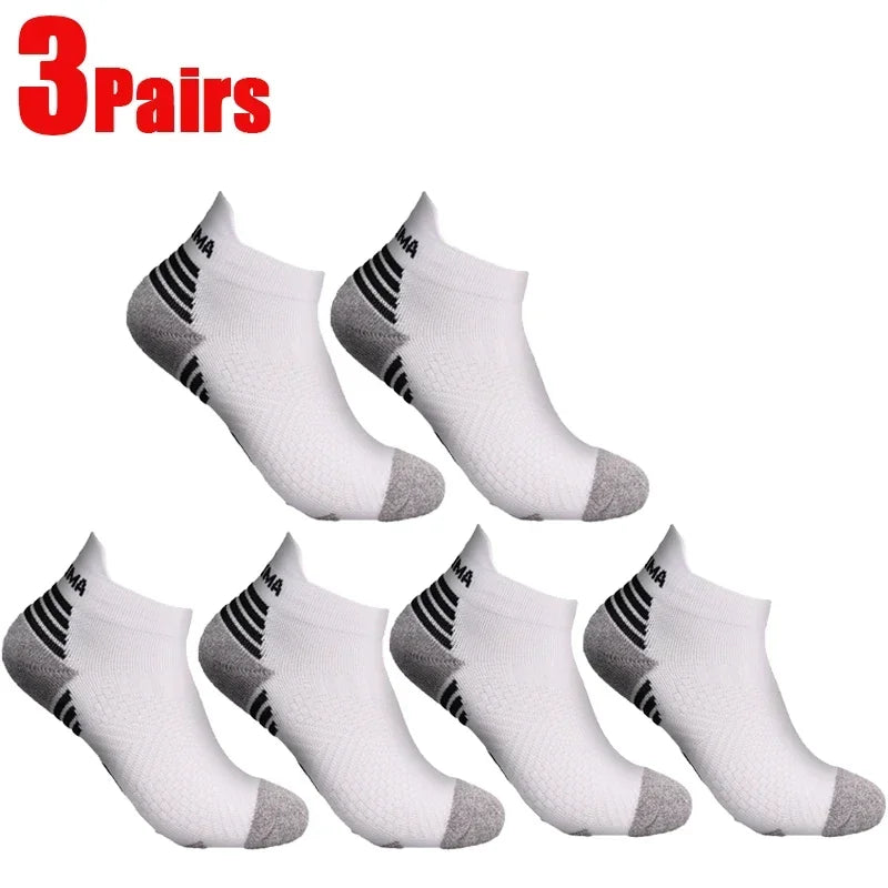 Breathable Compression Ankle Socks for Men & Women – Low Cut Athletic Running, Fitness & Marathon Performance Socks (1–3 Pairs)