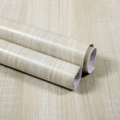 Self-Adhesive Waterproof Wood Grain Vinyl Wallpaper Roll – PVC Wall Sticker for Furniture Renovation & Bedroom Home Decor