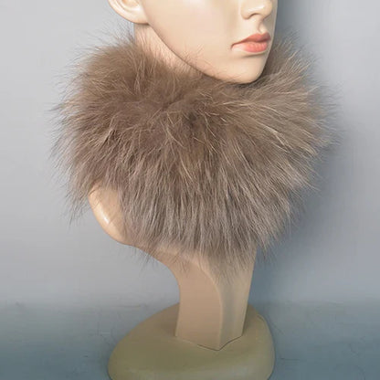 2025 Real Fox Fur Scarf and Headband – Luxury Winter Neck Warmer for Women, 100% Natural Fur, Elastic Ring Muffler