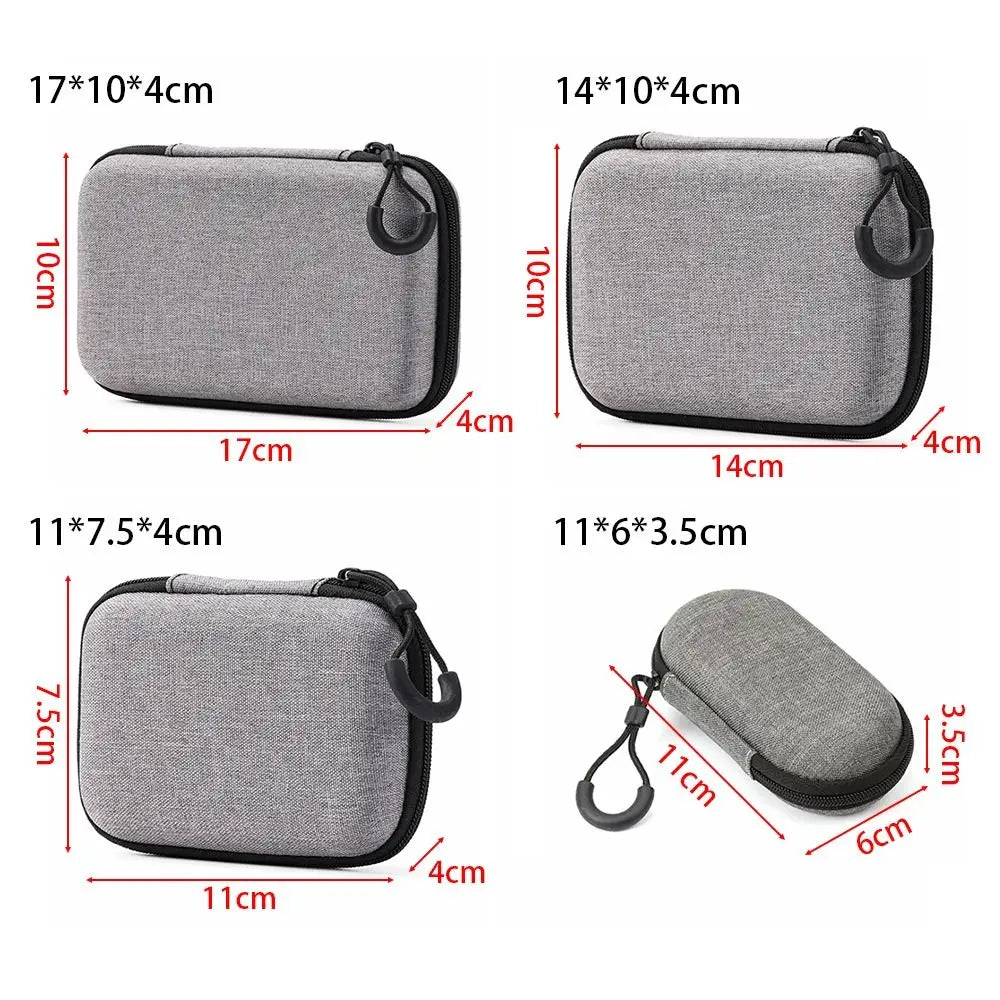 Mini EVA Storage Bag — Zipper Carrying Pouch for AirPods, Earphones, Phone, Charging Cables & Digital Accessories