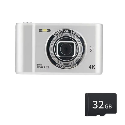 4K Digital Camera – 50MP Travel Selfie Camera with HD Zoom, 2.4-inch Screen, Mini Retro Cam for Kids & Beginners