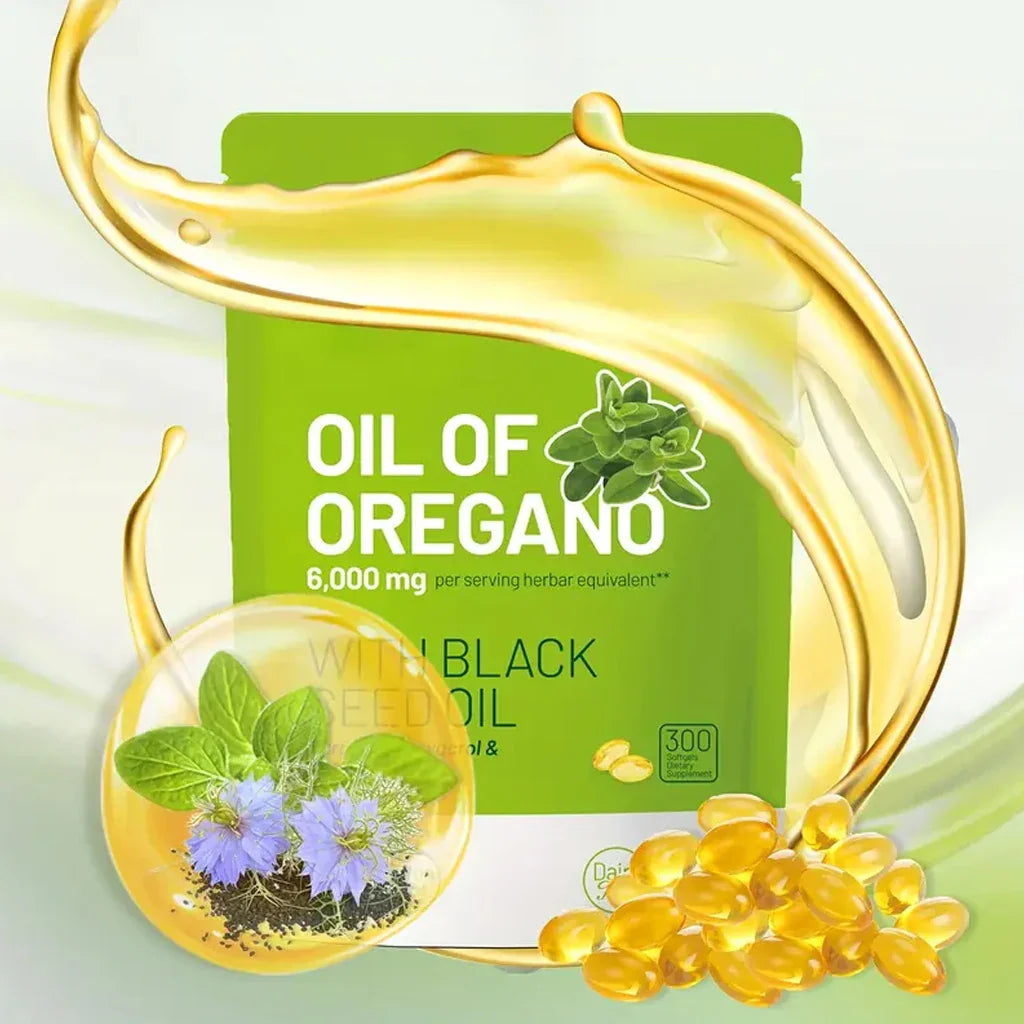 300 Capsules Oil of Oregano with Black Seed Oil — Natural Antioxidants for Fitness & Nutritional Support