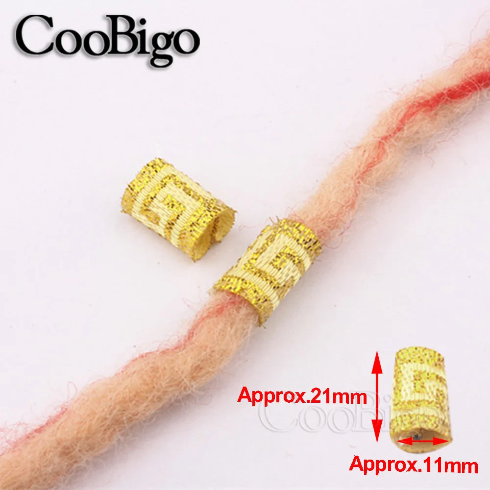 Braid Hair Rings & Tubes — Hip-Hop Dreadlock Beads, Embroidery Fabric Clips, Cuffs & Hair Decor DIY Craft Supplies by CooBigo