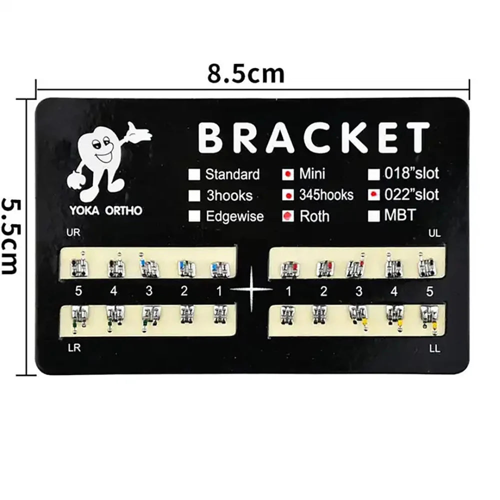 PIORPOY Dental Brackets – 20 Pcs Metal Monoblock Mini Roth MBT 022 with Hooks for Orthodontic Treatment