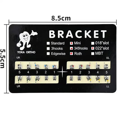 PIORPOY Dental Brackets – 20 Pcs Metal Monoblock Mini Roth MBT 022 with Hooks for Orthodontic Treatment