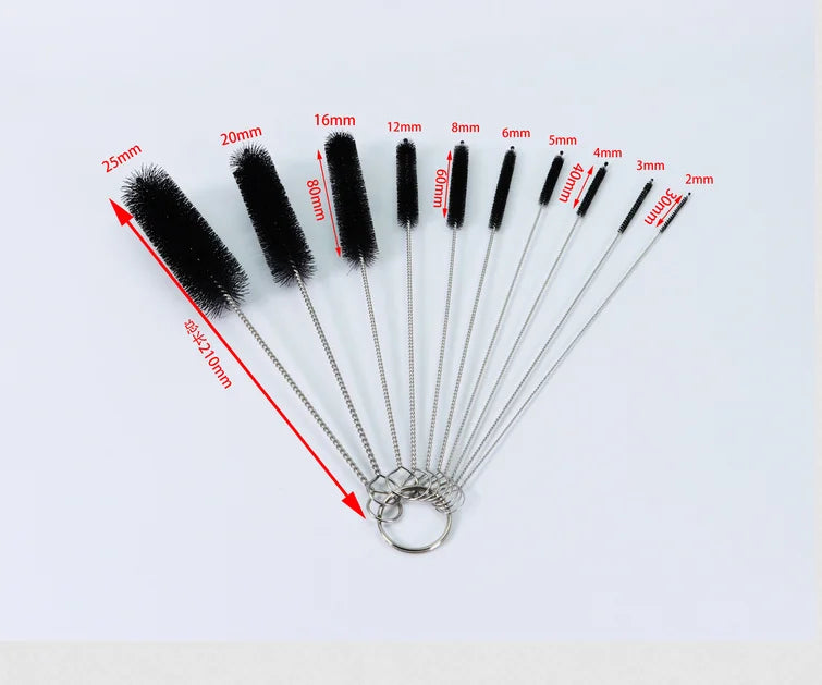 Stainless Steel Cleaning Brushes for Weed Pipe, Glass Hookah, and Smoking Accessories - Available in Sets of 2, 5, or 10 Pieces
