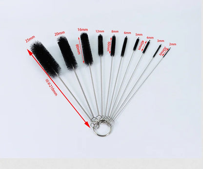Stainless Steel Cleaning Brushes for Weed Pipe, Glass Hookah, and Smoking Accessories - Available in Sets of 2, 5, or 10 Pieces