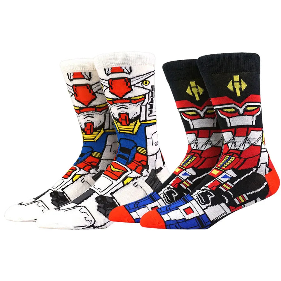 BANDAI Cartoon Anime Crew Socks for Men & Women – Hip Hop Street Fashion Funny Novelty Casual Cotton Socks, Cute Anime Style Unisex Socks